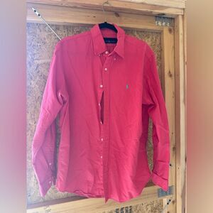 Ralph Lauren Men's Casual Red Button Down Shirt